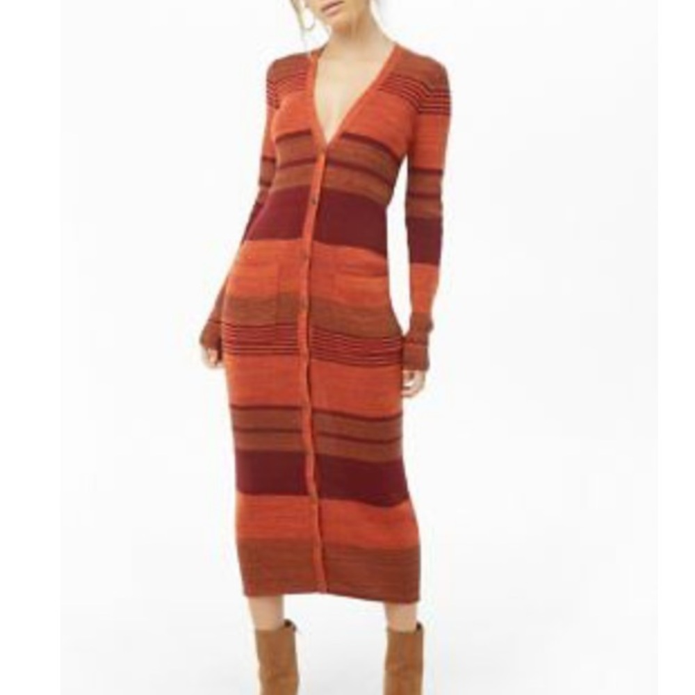 Forever 21- Striped button-front cardigan dress